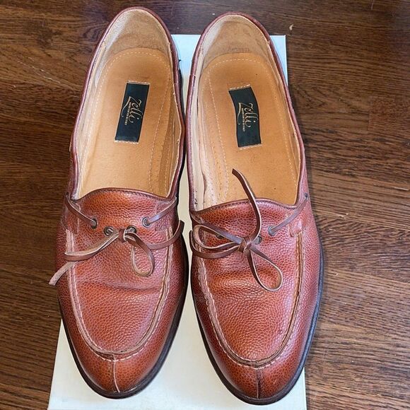 Zelli Pebble Grain Cognac Calf slip on loafers - Picture 1 of 9
